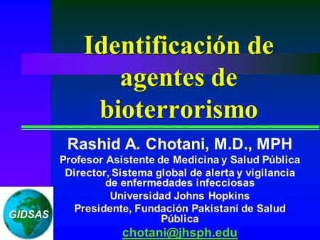 Identificación de agentes de bioterrorismo