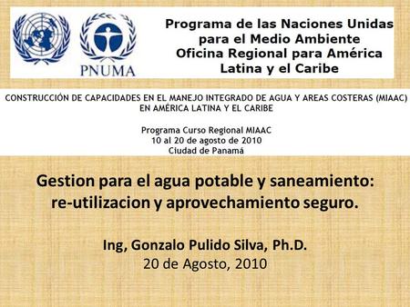 Ing, Gonzalo Pulido Silva, Ph.D.