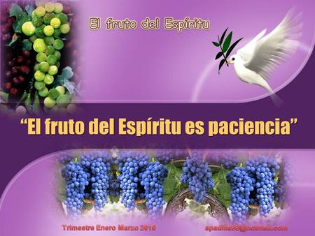 El fruto del Espíritu “El fruto del Espíritu es paciencia”