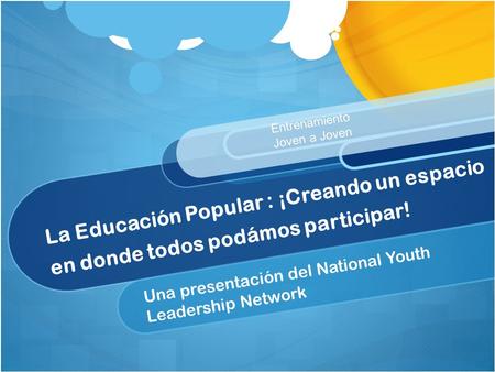 Una presentación del National Youth Leadership Network