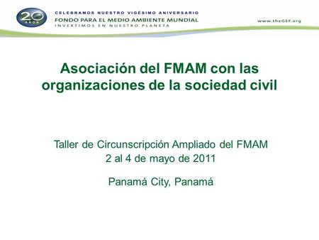 Asociación del FMAM con las organizaciones de la sociedad civil
