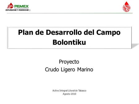 Plan de Desarrollo del Campo Bolontiku