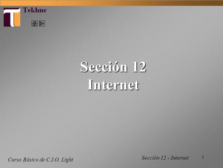 1 Curso Básico de C.I.O. Light Sección 12 Internet Sección 12 - Internet.
