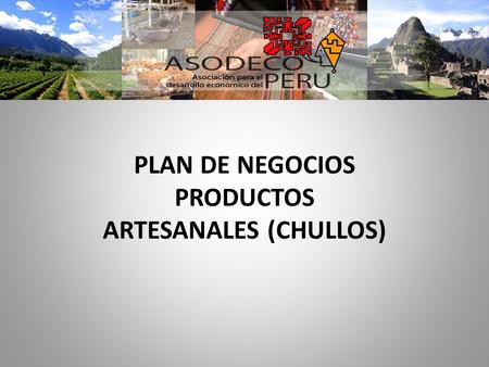 PLAN DE NEGOCIOS PRODUCTOS ARTESANALES (CHULLOS)