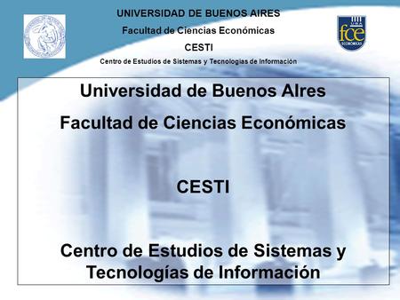 Universidad de Buenos AIres Facultad de Ciencias Económicas