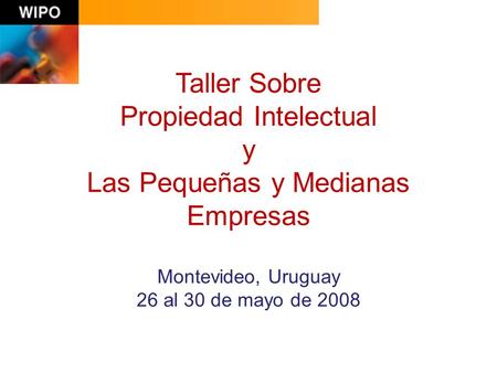 Taller Sobre Propiedad Intelectual y Las Pequeñas y Medianas Empresas Montevideo, Uruguay 26 al 30 de mayo de 2008.