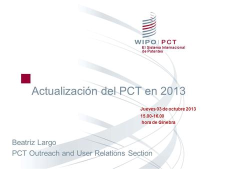 Actualización del PCT en 2013