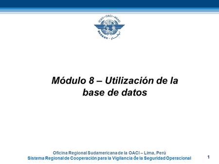 Módulo 8 – Utilización de la base de datos