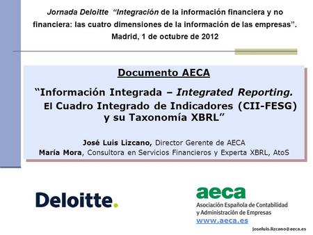 “Información Integrada – Integrated Reporting.