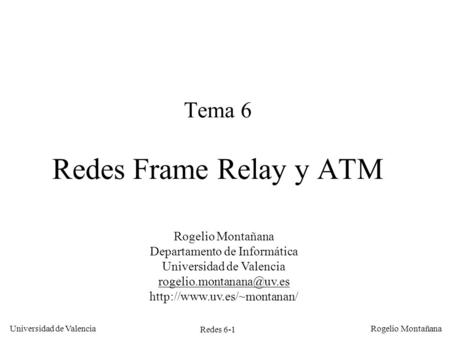 Tema 6 Redes Frame Relay y ATM