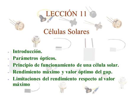 LECCIÓN 11 Células Solares