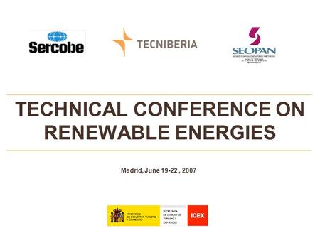 TECHNICAL CONFERENCE ON RENEWABLE ENERGIES