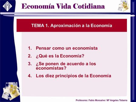 TEMA 1. Aproximación a la Economía
