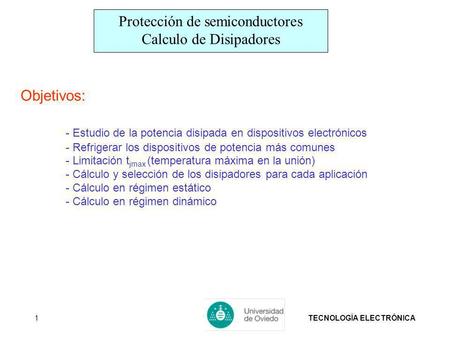Protección de semiconductores Calculo de Disipadores