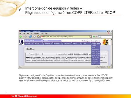 CFGM Redes Locales Documentos: Páginas de configuración en COPFILTER sobre IPCOP.
