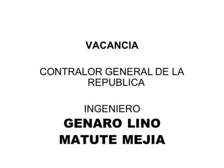 CONTRALOR GENERAL DE LA REPUBLICA