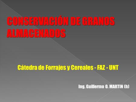 Cátedra de Forrajes y Cereales - FAZ - UNT