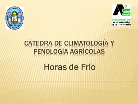 Cátedra de Climatología y Fenología Agrícolas