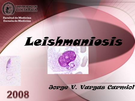 Leishmaniosis 2008 Jorge V. Vargas Carmiol Facultad de Medicina