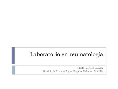 Laboratorio en reumatología