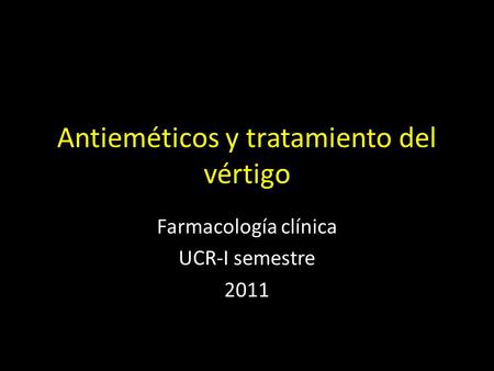 Antieméticos y tratamiento del vértigo