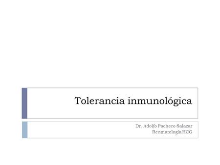 Tolerancia inmunológica