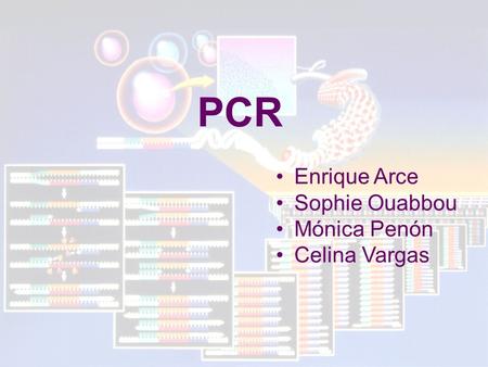 PCR Enrique Arce Sophie Ouabbou Mónica Penón Celina Vargas.
