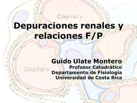 Depuraciones renales y relaciones F/P