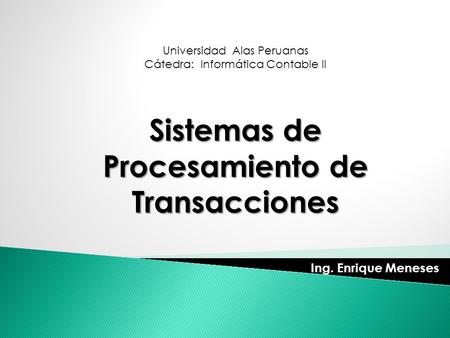 Sistemas de Procesamiento de Transacciones