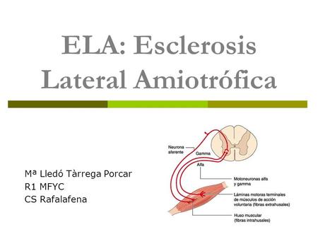 ELA: Esclerosis Lateral Amiotrófica