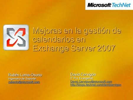 Mejoras en la gestión de calendarios en Exchange Server 2007