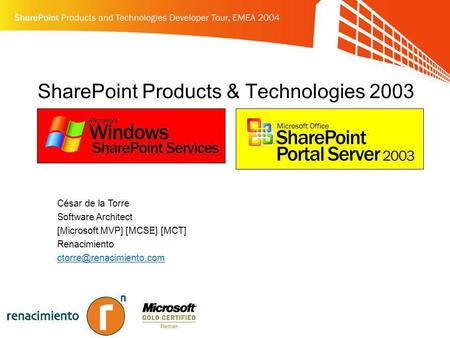 SharePoint Products & Technologies 2003