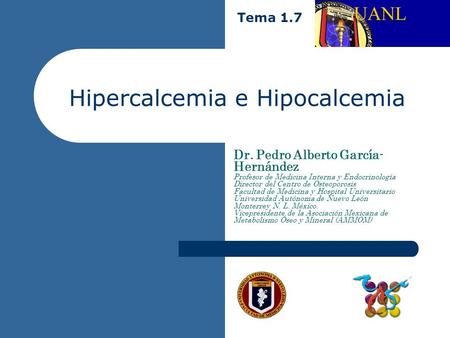 Hipercalcemia e Hipocalcemia