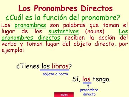 ¿Cuál es la función del pronombre?