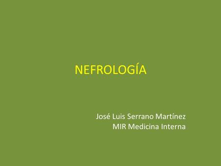 José Luis Serrano Martínez MIR Medicina Interna