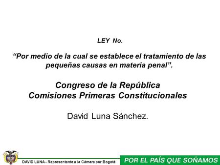 Congreso de la República Comisiones Primeras Constitucionales