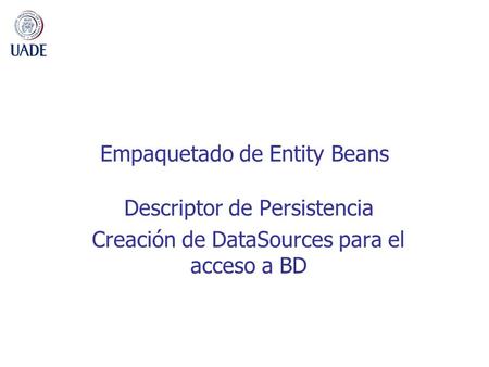 Empaquetado de Entity Beans