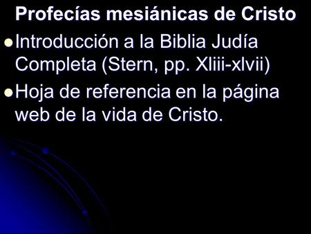 Profecías mesiánicas de Cristo