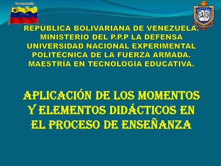 REPÚBLICA BOLIVARIANA DE VENEZUELA. MINISTERIO DEL P. P