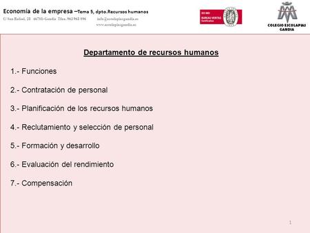 Departamento de recursos humanos