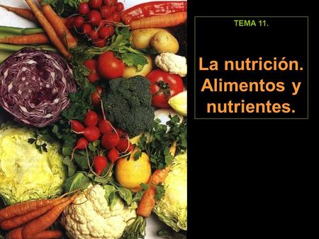 La nutrición. Alimentos y nutrientes.