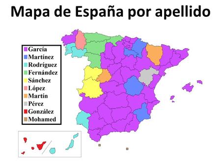 Mapa de España por apellido