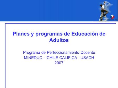 Planes y programas de Educación de Adultos