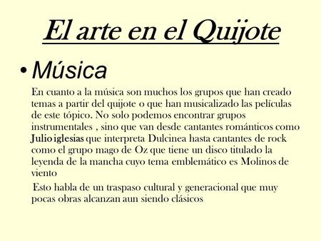 El arte en el Quijote Música