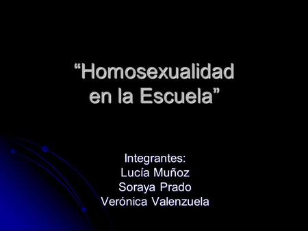“Homosexualidad en la Escuela”
