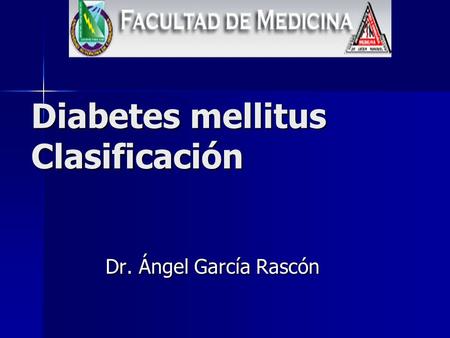 Diabetes mellitus Clasificación