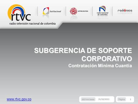 SUBGERENCIA DE SOPORTE CORPORATIVO Contratación Mínima Cuantía