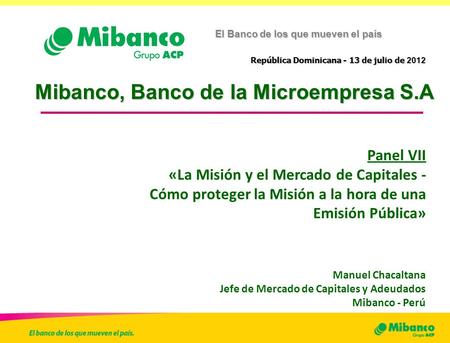 Mibanco, Banco de la Microempresa S.A