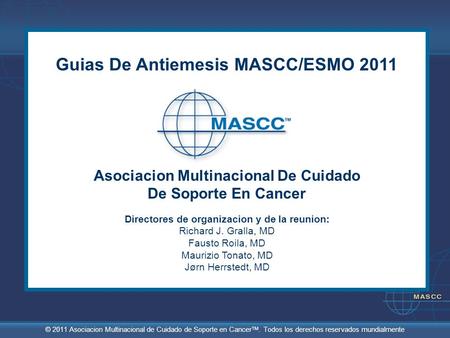 Guias De Antiemesis MASCC/ESMO 2011