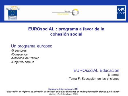 EUROsociAL : programa a favor de la cohesión social